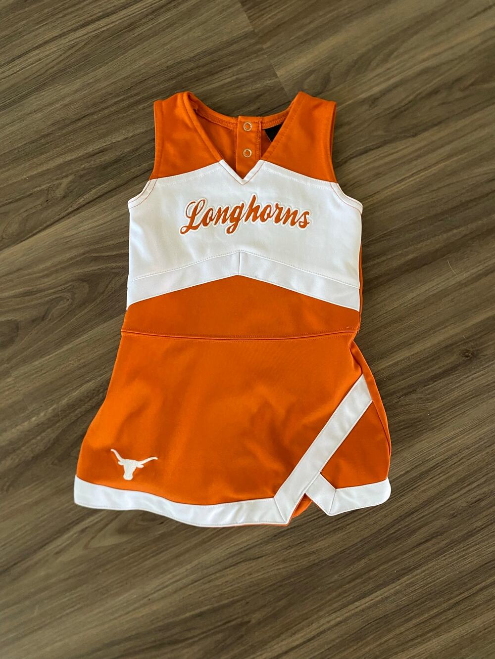 3T Texas Longhorns Girls Toddler Cheer Captain Jumper Dress Orange White NCAA